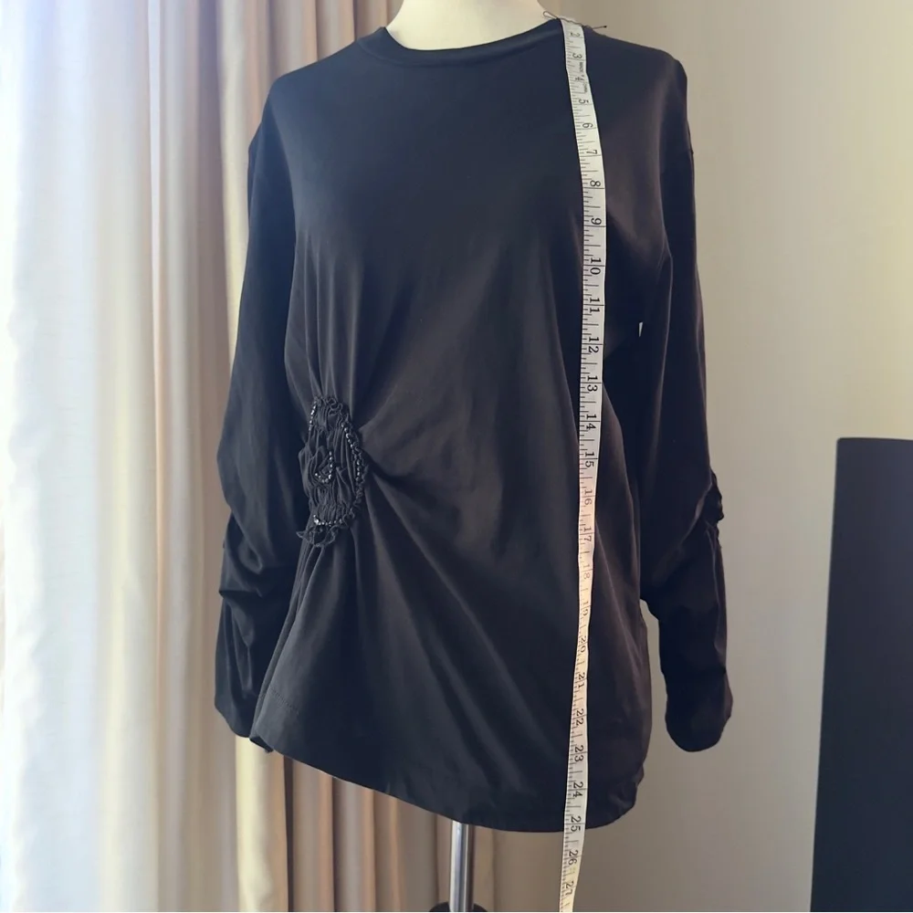 Simone Rocha Long Sleeve Ruched Flower Top - Picture 5 of 10